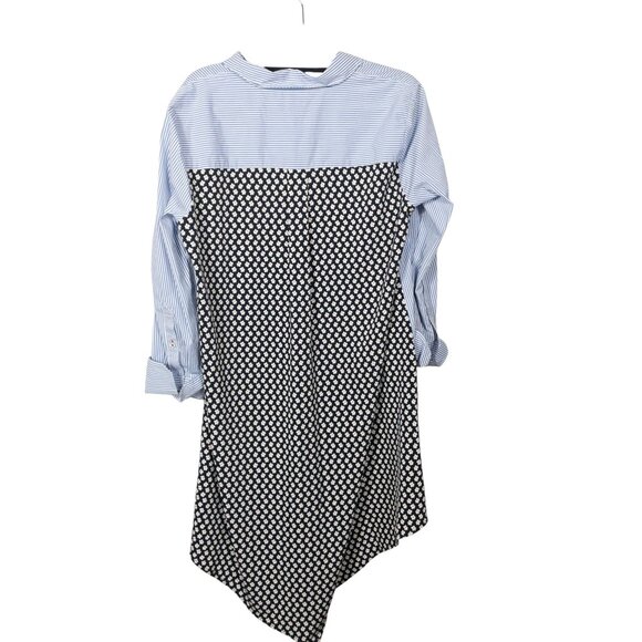 Tommy Hilfiger Striped and  Floral Print Collared T-Shirt Dress L Modern Casual - Picture 2 of 9